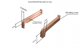 Venkovní hliníkové tažené parapety nos 25 mm - Plastové krytky (pro obě strany) NOS 25 mm