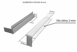 H spojka hliník 40 mm